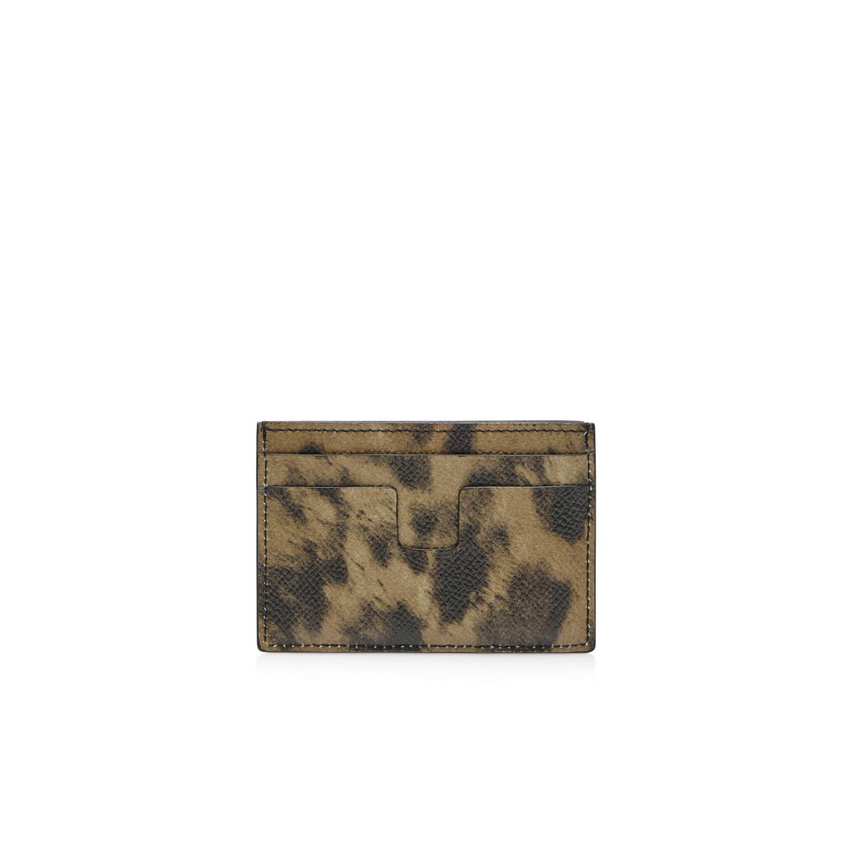 Carteras Pequeñas Tom Ford Distressed Leopard Print Classic Cardholder Hombre Leopardo | 36GXYWVSM