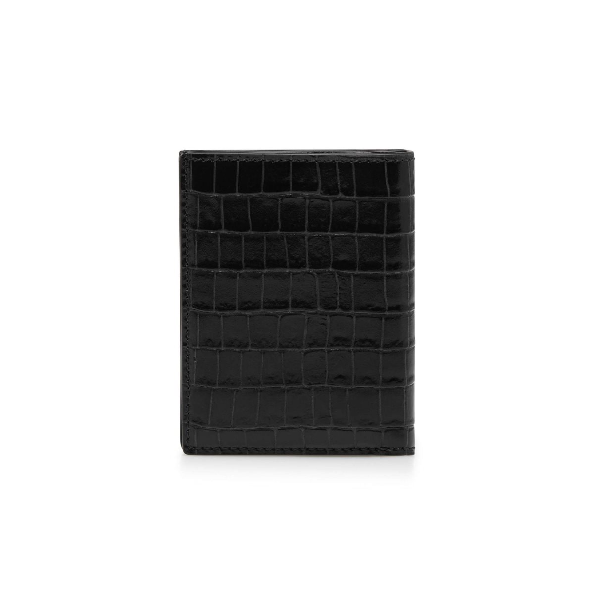 Carteras Pequeñas Tom Ford Glossy Printed Croc Folding Cardholder Hombre Negros | 06ZNJIHBF