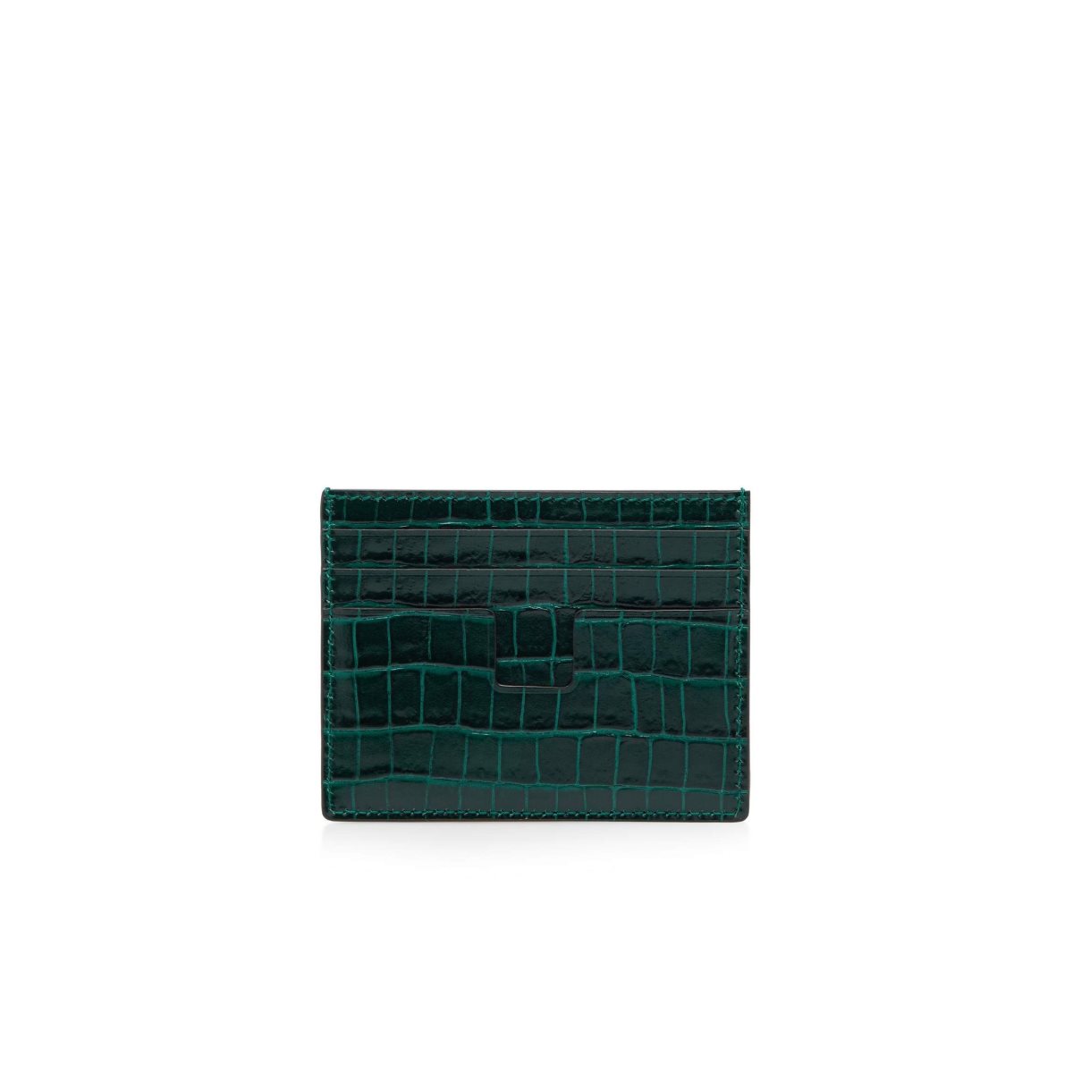 Carteras Pequeñas Tom Ford Glossy Printed Croc Cardholder Hombre Verde Oliva | 68NFGBHKL