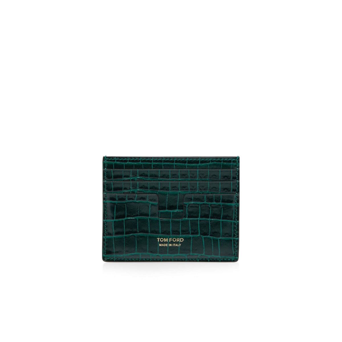 Carteras Pequeñas Tom Ford Glossy Printed Croc Cardholder Hombre Verde Oliva | 68NFGBHKL