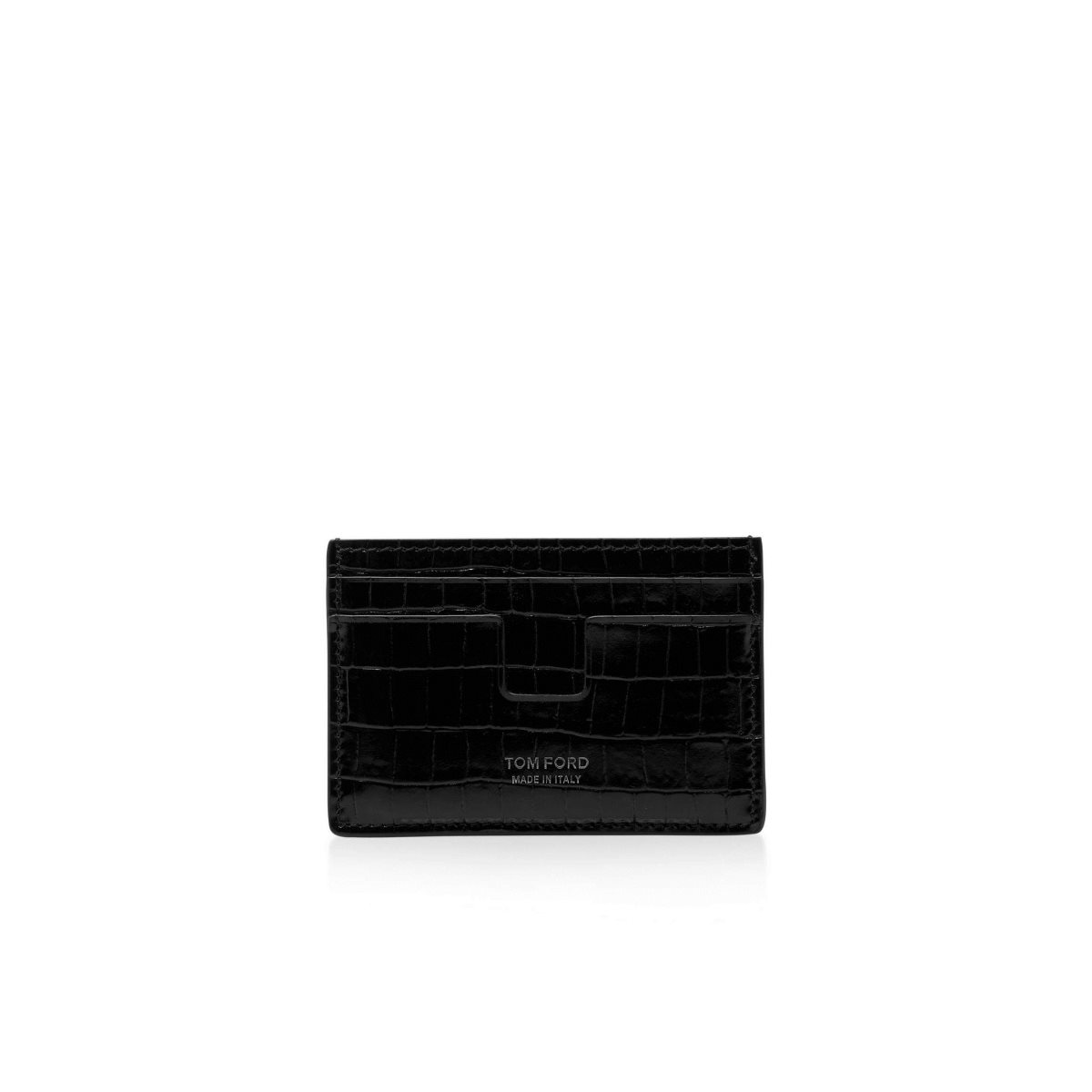 Carteras Pequeñas Tom Ford Glossy Printed Croc Classic Cardholder Hombre Negros | 93DVFLMJQ