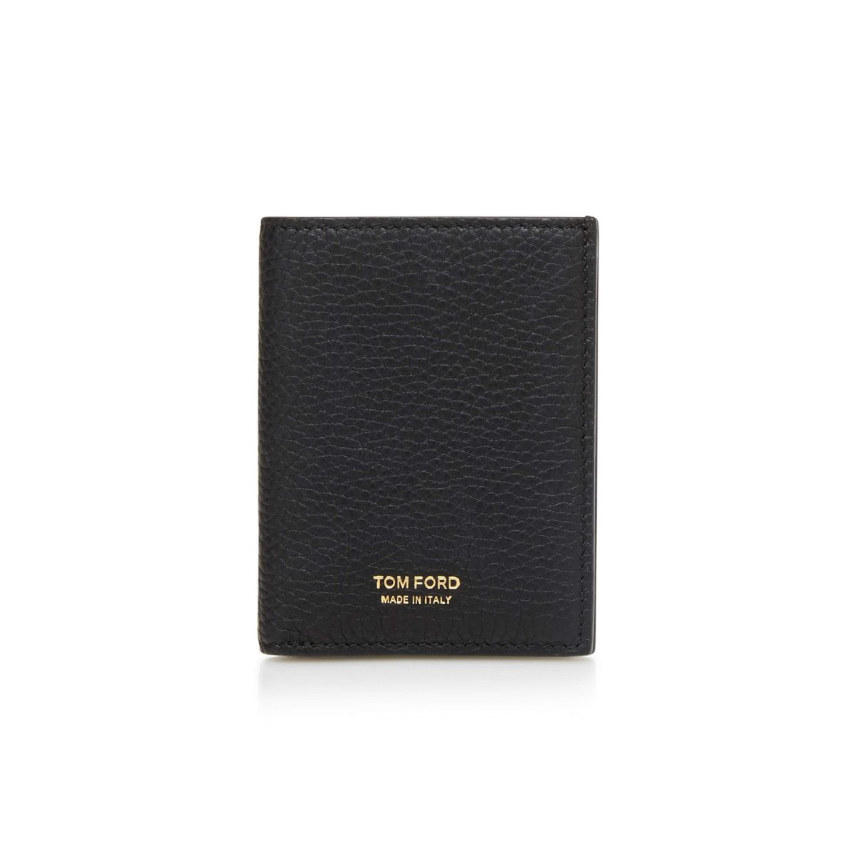 Carteras Pequeñas Tom Ford Grain Cuero Folding Cardholder Hombre Negros | 01JECHLPW