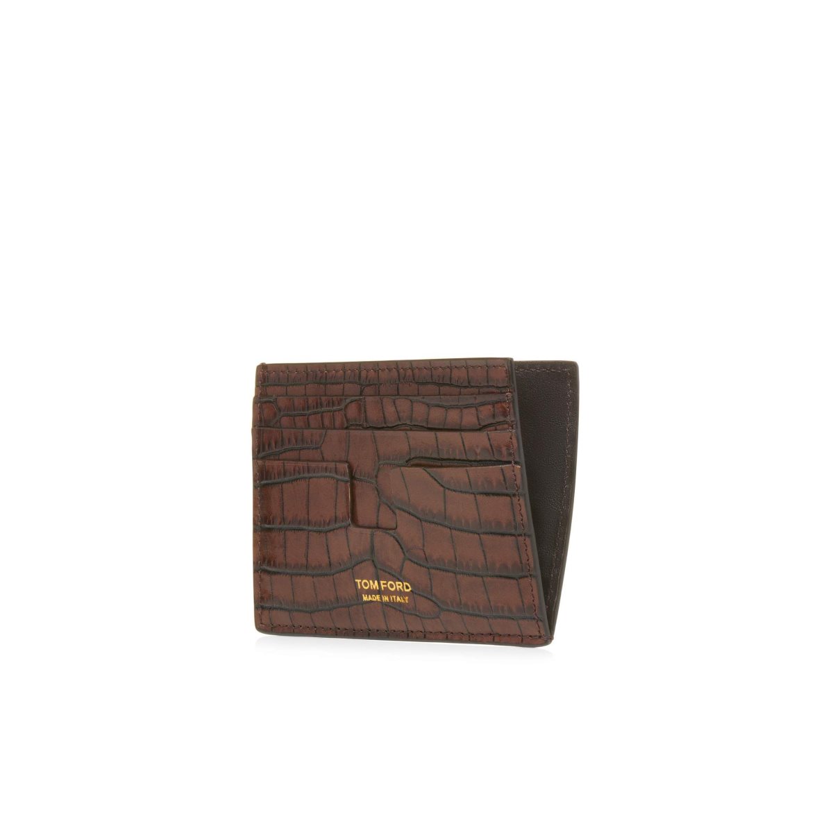 Carteras Pequeñas Tom Ford Printed Alligator Cardholder Hombre Marrom | 09OKCXJVF