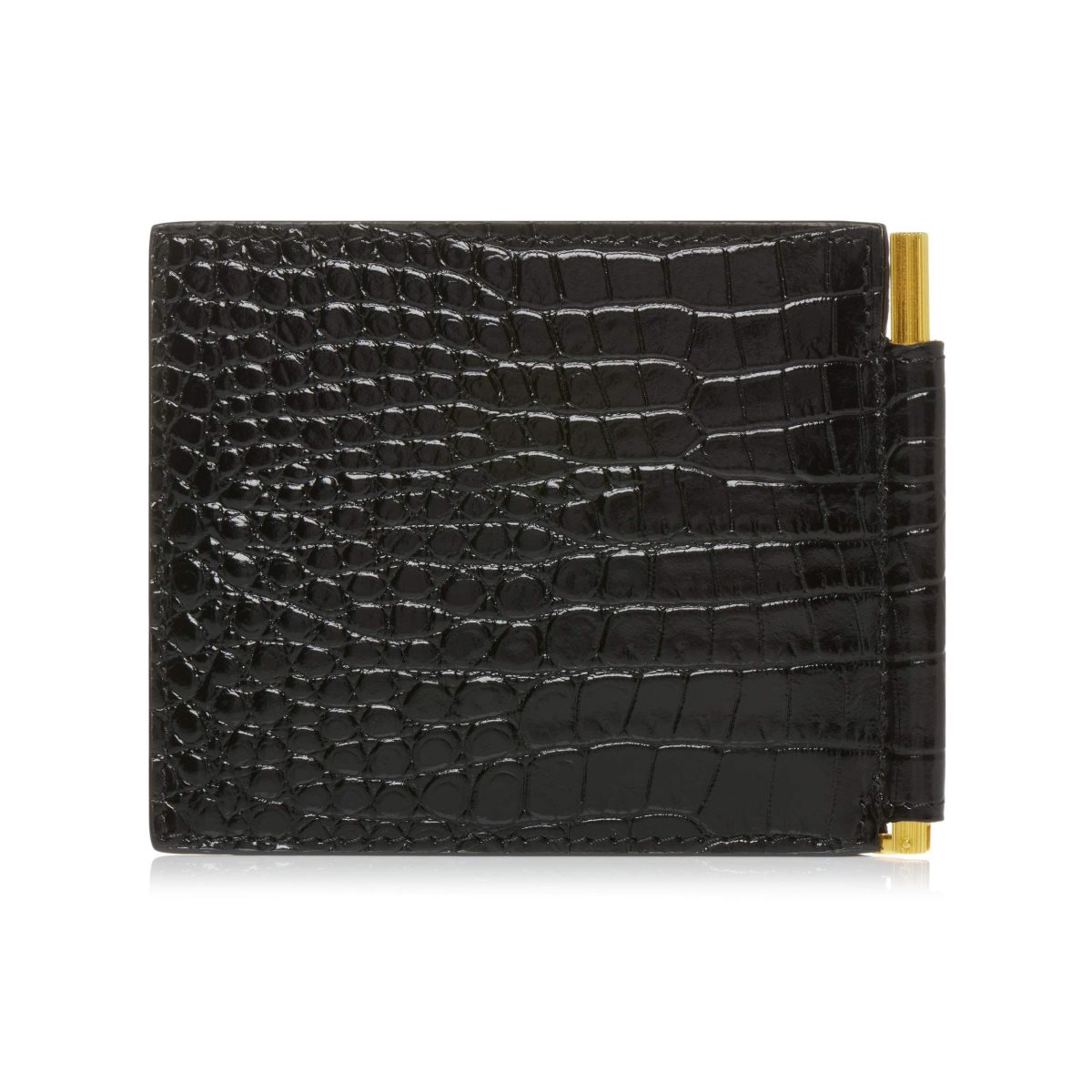 Carteras Pequeñas Tom Ford Printed Alligator Money Clip Wallet Hombre Negros | 10UCNRHSG