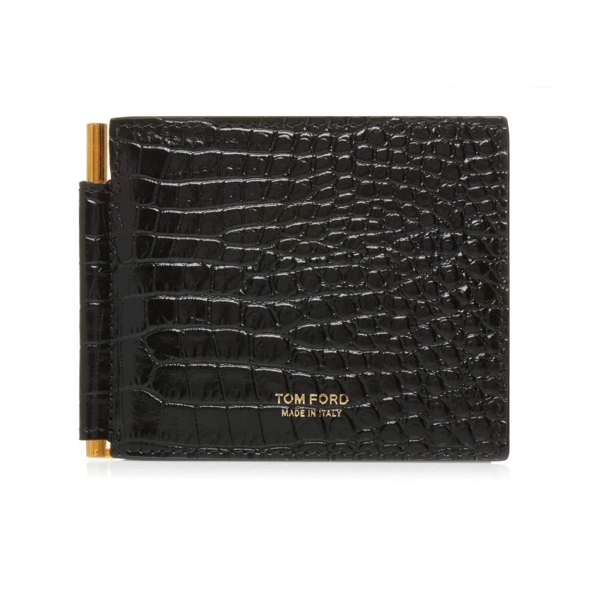 Carteras Pequeñas Tom Ford Printed Alligator Money Clip Wallet Hombre Negros | 10UCNRHSG