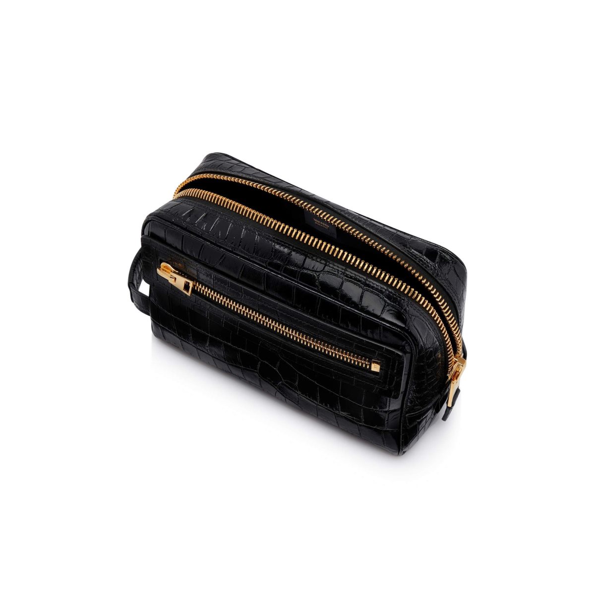 Carteras Pequeñas Tom Ford Printed Alligator Cuero Toiletry Case Hombre Negros | 29GZOSFLJ