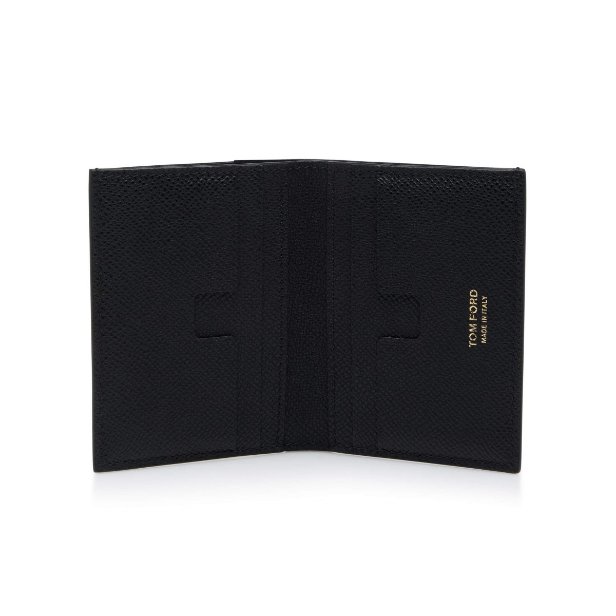 Carteras Pequeñas Tom Ford Small Grain Cuero Folding Cardholder Hombre Negros | 14VTKIFYB