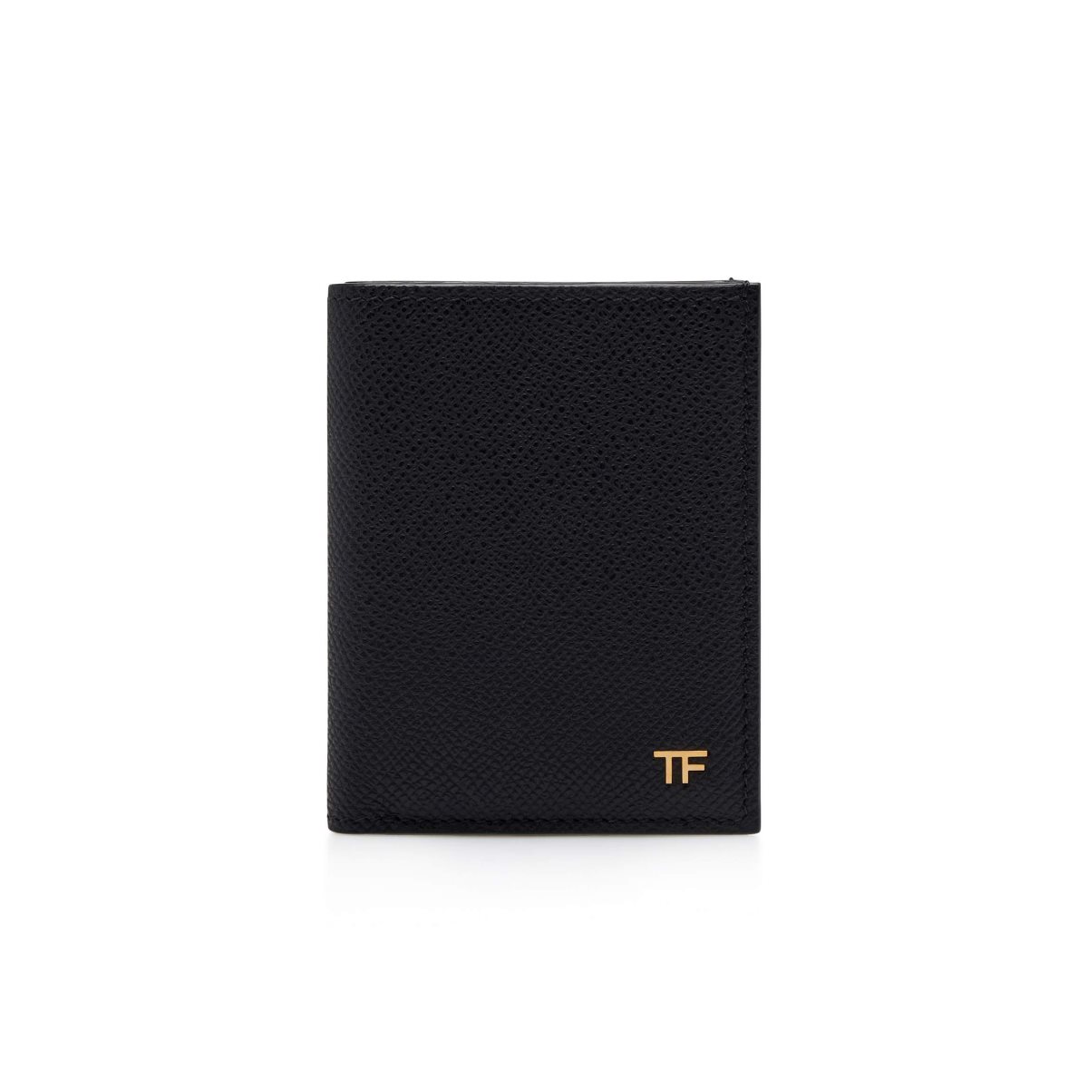 Carteras Pequeñas Tom Ford Small Grain Cuero Folding Cardholder Hombre Negros | 14VTKIFYB