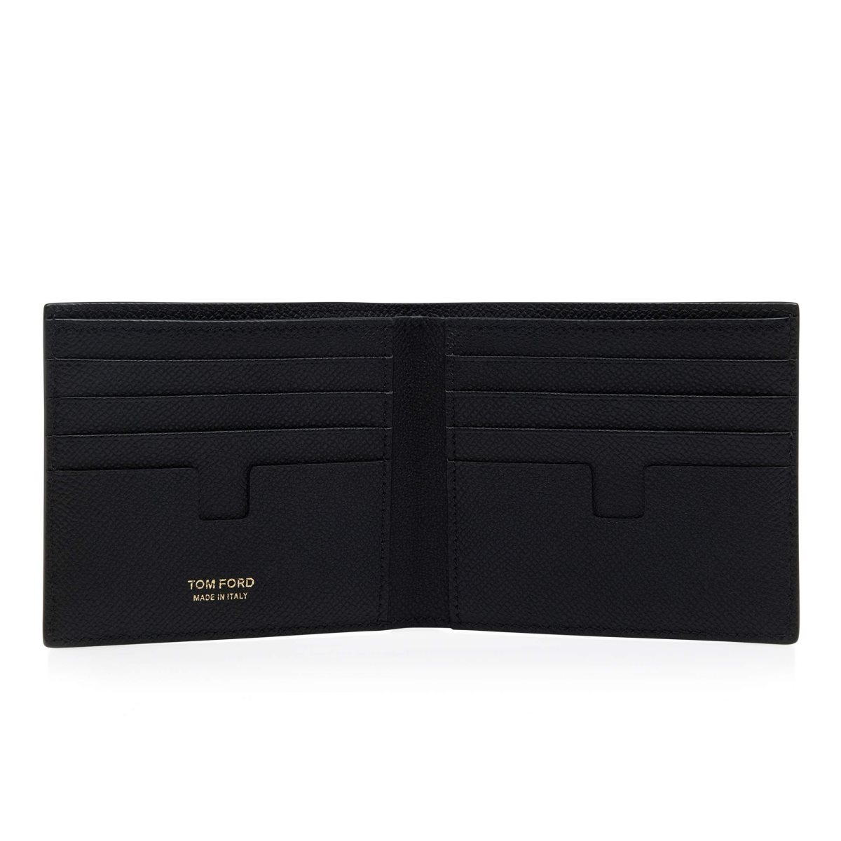 Carteras Pequeñas Tom Ford Small Grain Cuero Bifold Wallet Hombre Negros | 52KQDZMLN