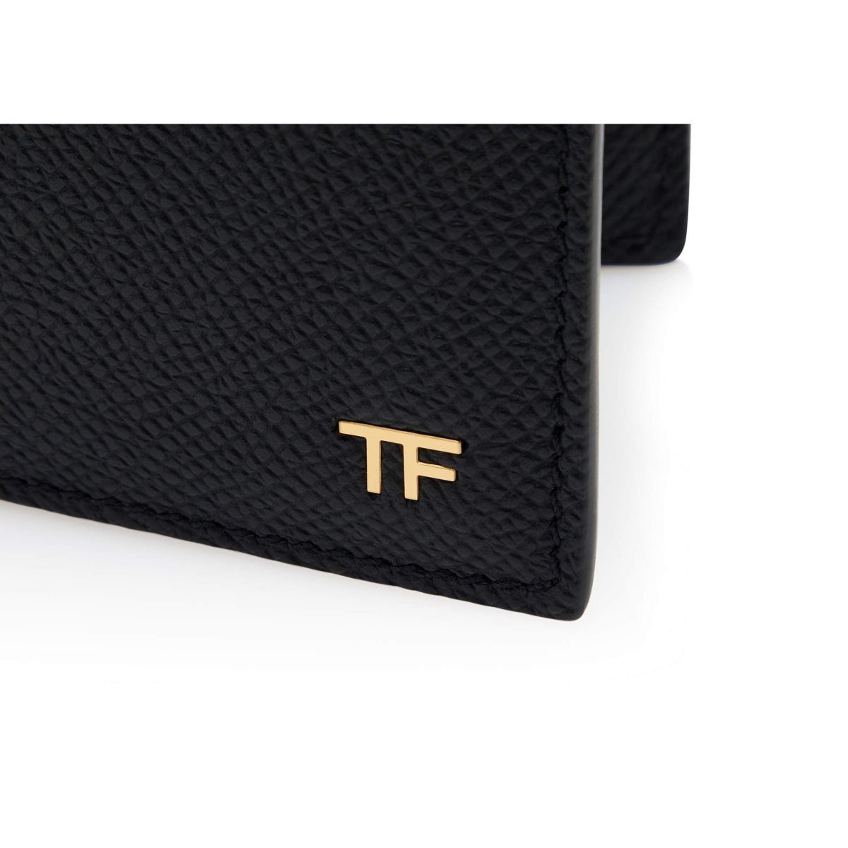 Carteras Pequeñas Tom Ford Small Grain Cuero Bifold Wallet Hombre Negros | 52KQDZMLN