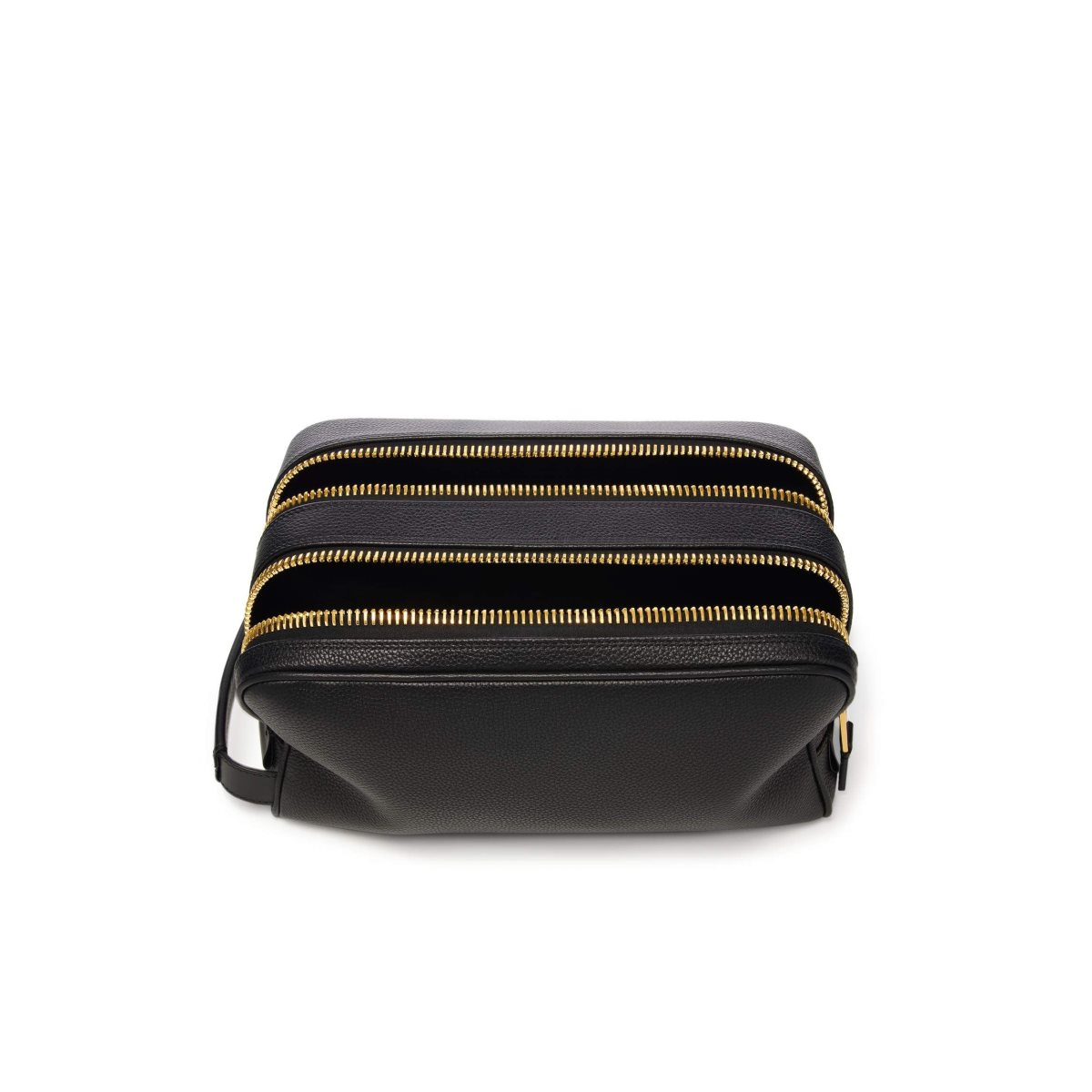 Carteras Pequeñas Tom Ford Soft Grain Cuero Buckley Double Zip Dopp Kit Hombre Negros | 65BUHPZIO