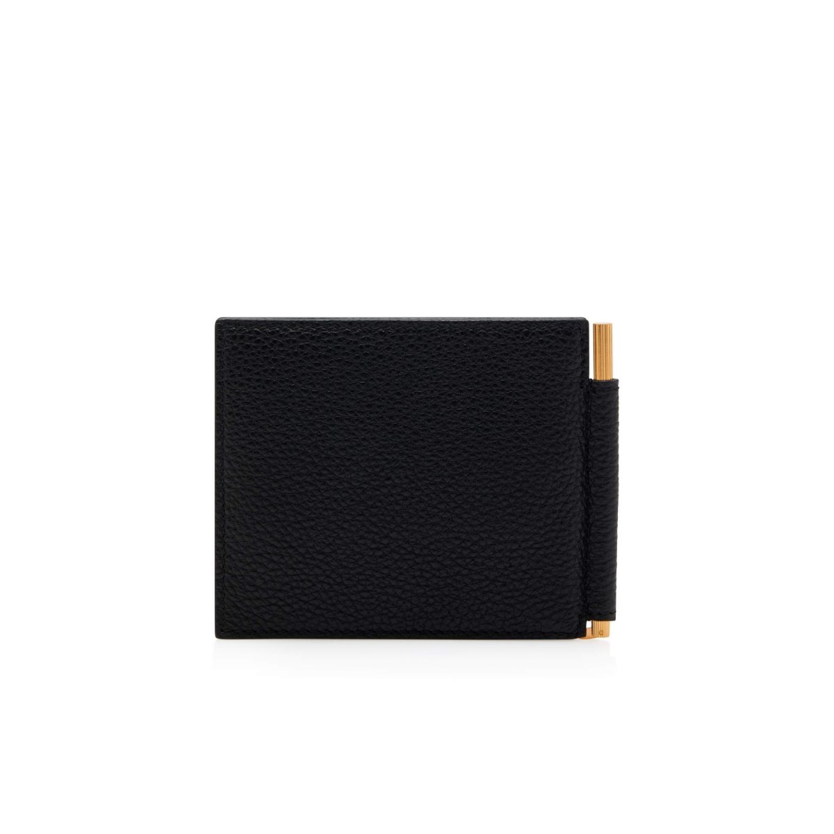 Carteras Pequeñas Tom Ford Two-tone Grain Cuero Money Clip Wallet Hombre Negros Marrom | 67LZUHNVX