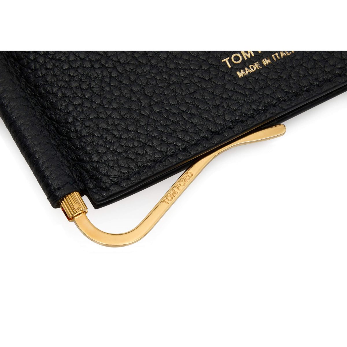 Carteras Pequeñas Tom Ford Two-tone Grain Cuero Money Clip Wallet Hombre Negros Marrom | 67LZUHNVX