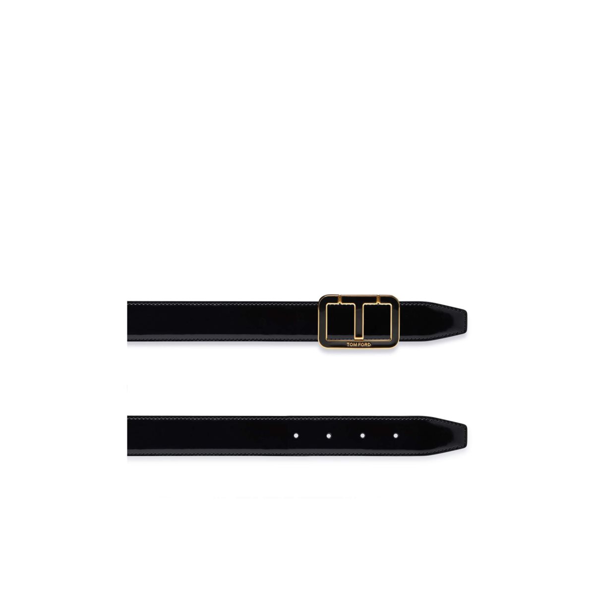 Cinturones Tom Ford Charol Cuero Enamel Scored T Hombre Negros | 46AKITNXO