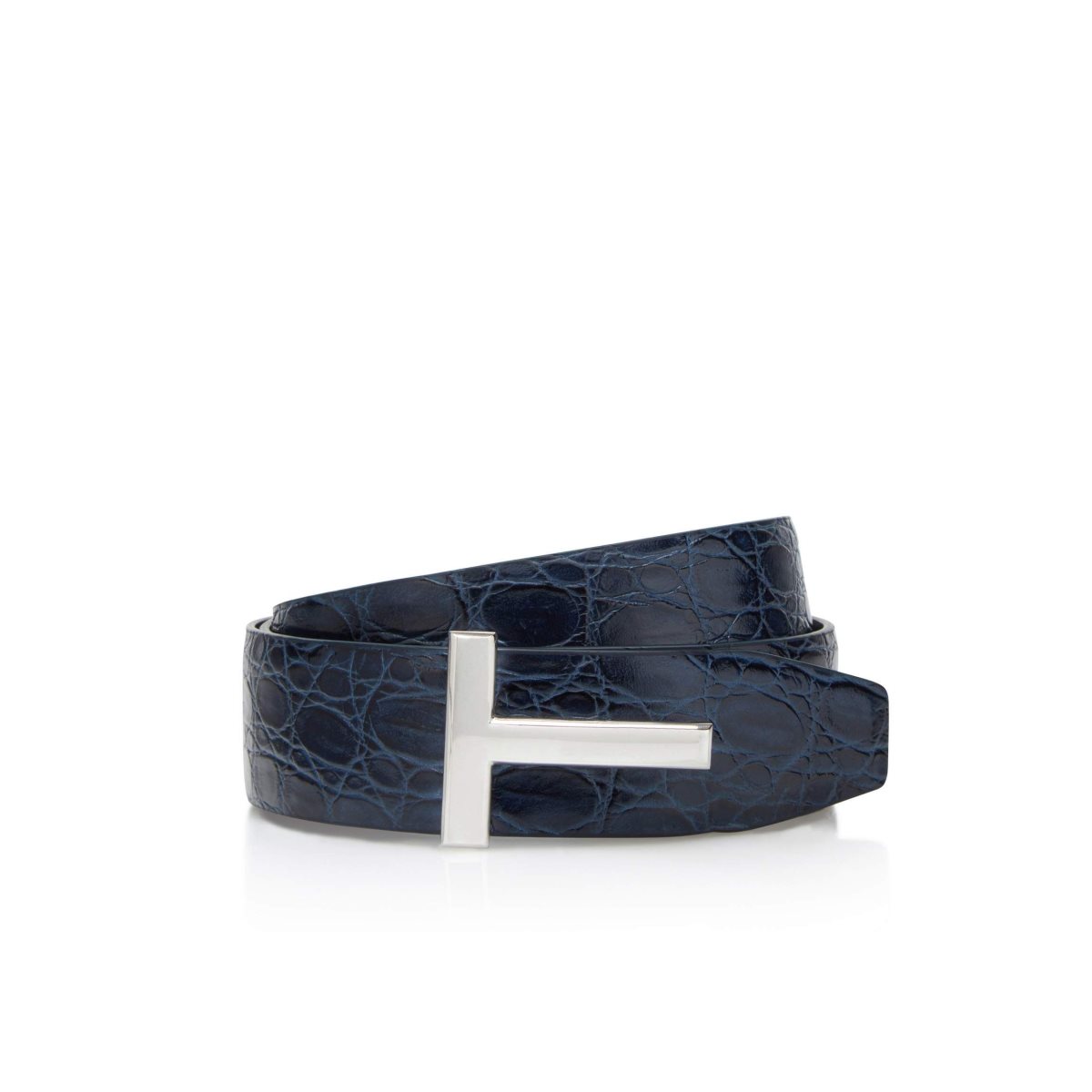 Cinturones Tom Ford Crocodile Icon Hombre Azul Marino | 15QPHBOZM