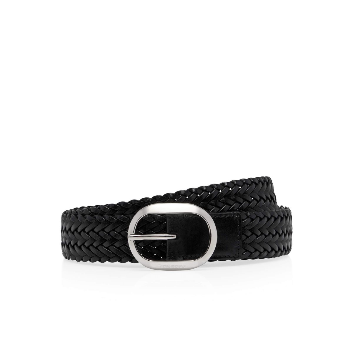 Cinturones Tom Ford Woven Cuero Oval Hombre Negros | 76NLOIUPF