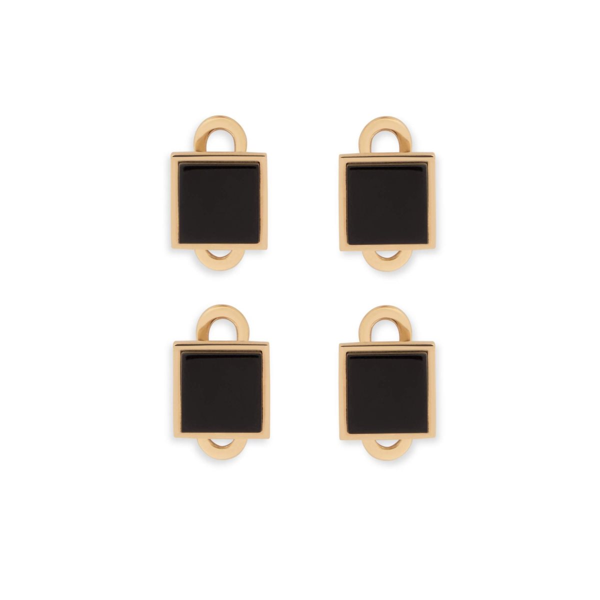 Joyería Tom Ford Gold And Onyx Square Studs Hombre Dorados Negros | 92HPAREOX