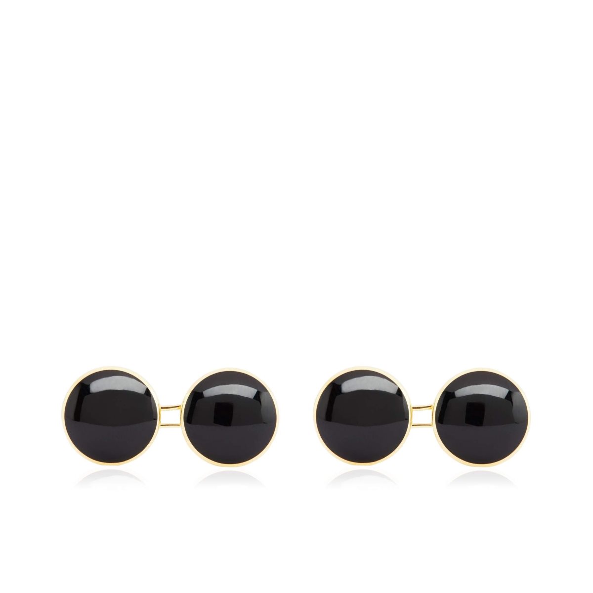 Joyería Tom Ford Onyx Round Cufflinks Hombre Dorados Negros | 53BZSWYCJ