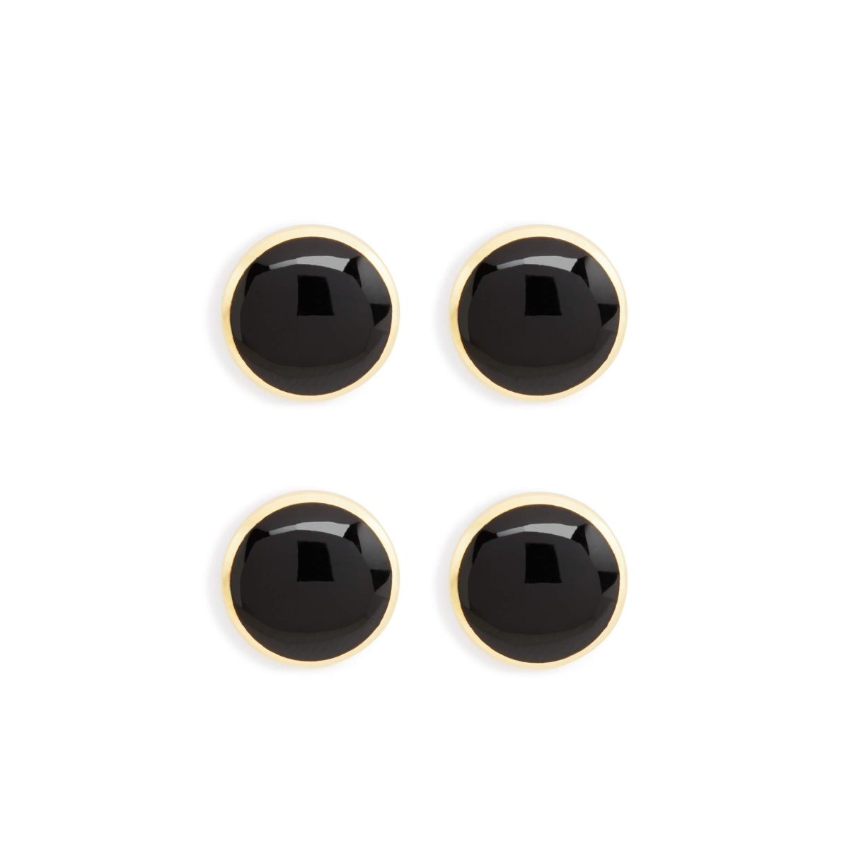 Joyería Tom Ford Onyx Round Studs Hombre Dorados Negros | 04GDUBPYA