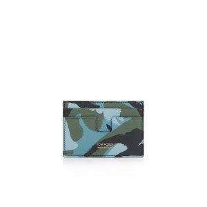 Carteras Pequeñas Tom Ford Camo Print Money Clip Cardholder Hombre Azules | 02GVMLRFS