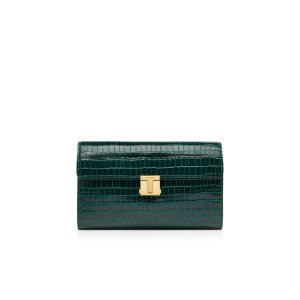 Carteras Pequeñas Tom Ford Glossy Printed Croc 001 Pouch Hombre Verde Oliva | 89WIJEFBQ