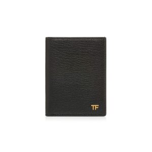 Carteras Pequeñas Tom Ford Polished Goat Folding Cardholder Hombre Negros | 89KINELYH