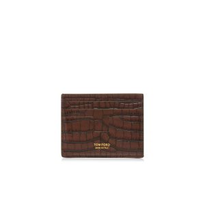 Carteras Pequeñas Tom Ford Printed Alligator Cardholder Hombre Marrom | 09OKCXJVF