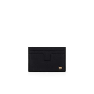 Carteras Pequeñas Tom Ford Small Grain Cuero Classic Cardholder Hombre Negros | 41HKOIBDP