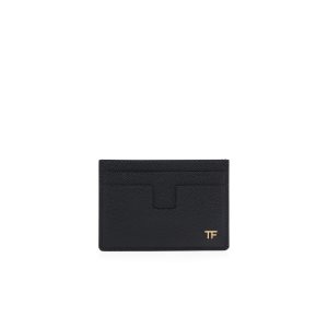 Carteras Pequeñas Tom Ford Small Grain Cuero Money Clip Cardholder Hombre Negros | 69IFZVUJR