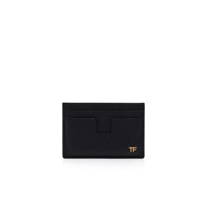 Carteras Pequeñas Tom Ford Small Grain Cuero Cardholder Hombre Negros | 69KTBVLOC