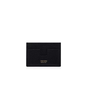 Carteras Pequeñas Tom Ford Two-tone Grain Cuero Classic Cardholder Hombre Negros Marrom | 65PKAXEUI