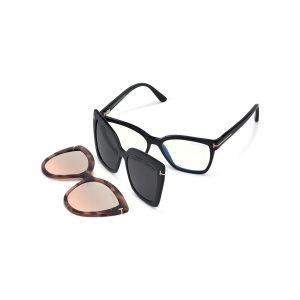 Lentes De Sol Tom Ford Double Clip On Blue Block Opticals Mujer Negros | 86GKUAJCS