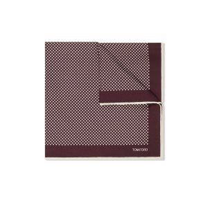 Pañuelos De Bolsillo Tom Ford Polka Dot Silk Hombre Vino | 89RAJCTEM